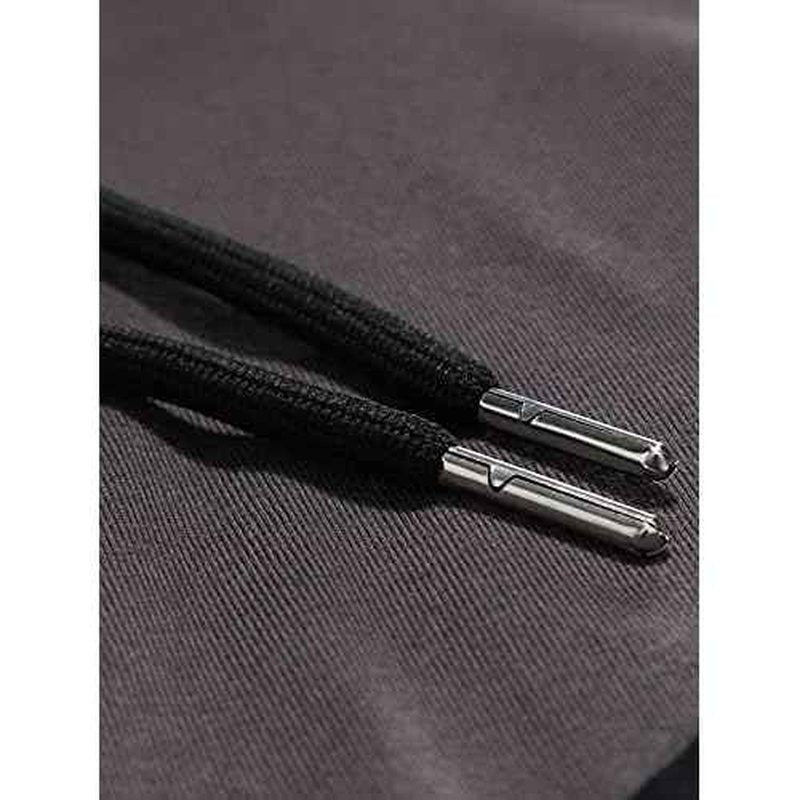 WDIRARA Men's Letter Print Colorblock Drawstring Hooded Tee and Biker Shorts Set