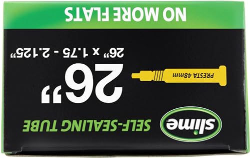 Slime 30084 Bike Inner Tube with Slime Puncture Sealant, Extra Strong, Self Sealing, Prevent and Repair, Presta Valve, 26" x 1.75-2.125"
