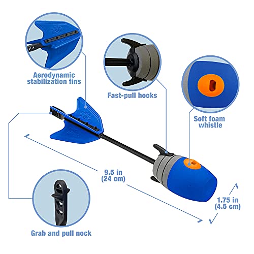 Zing HyperStrike Bow Archer Pack - 1 Bow and 4 Zonic Whistle Arrows, Launches Arrows Up to 250 Feet, for Ages 14 and Up (Carbon Fiber)