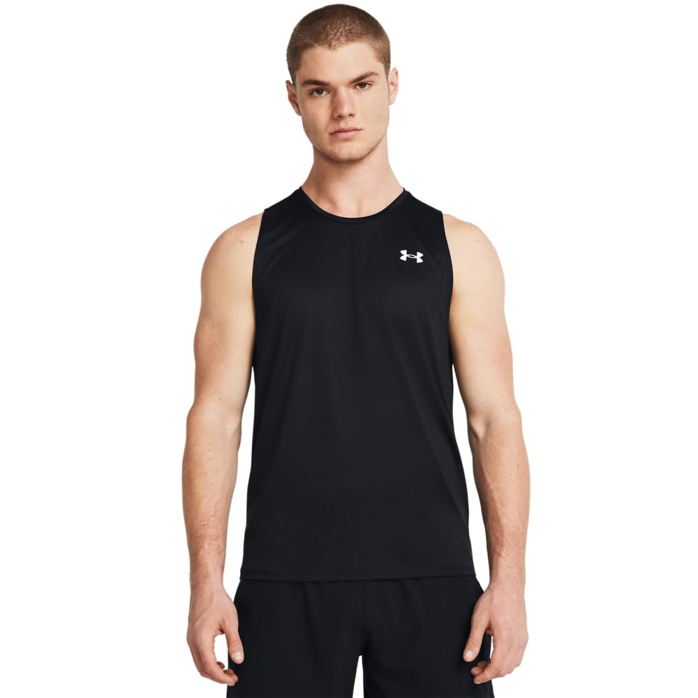 Under Armour Men's Tech Tank Top, (001) Black / / White, XX-Large Tall