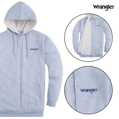 Wrangler Hoodies for Men Big and Tall - Sherpa Lined Zip Up Sweatshirt