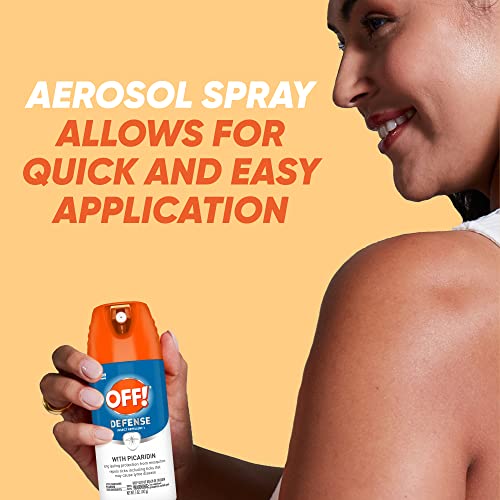 OFF! Defense Insect Repellent Aerosol with Picaridin, Bug Spray with Long Lasting Protection from Mosquitoes, 5 oz