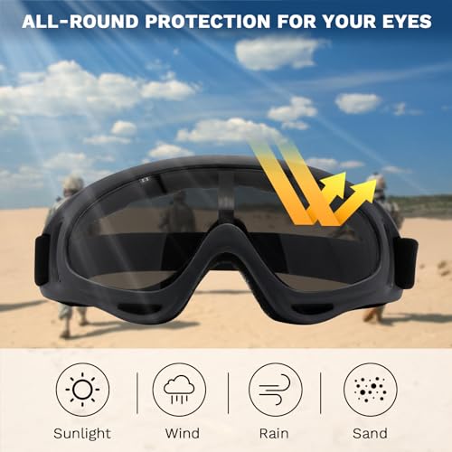 Yzpacc Airsoft Mask with Goggles, Foldable Half Face Airsoft Mesh Mask with Ear Protection for Paintball Shooting Cosplay CS Game