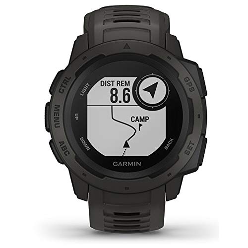 Garmin Instinct, Rugged Outdoor Watch with GPS, Features Glonass and Galileo, Heart Rate Monitoring and 3-Axis Compass, Graphite