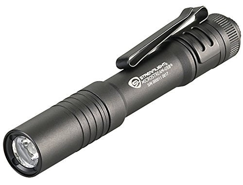 Streamlight 66604 MicroStream 250-Lumen EDC Ultra-Compact Flashlight with USB Rechargeable Battery, Box, Black