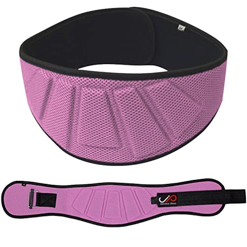 JP Weightlifting 6" Belt for Limber Back Support Workout on Fitness Equipment Auto Lock Men and Women (PINK-S)