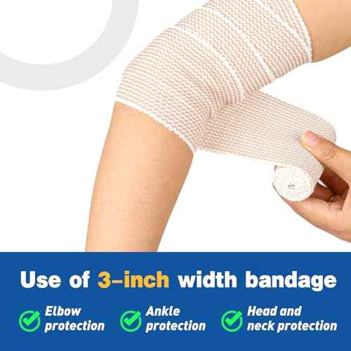 AZEN Premium 4 Pack Elastic Bandage Wrap (2x2", 2x3"), Compression Wrap Bandage for Legs, Ankle, Knee, Tummy, Body, Latex-Free, Lymphedema Wraps for Legs