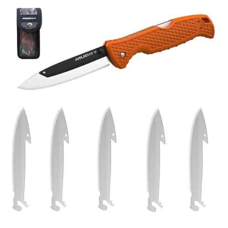 Muddy SWAP Replace-A-Blade Collection - Interchangeable Blade Folding Knives with Durable 420J2 Steel Blades and Slip-Resistant GFN Handle