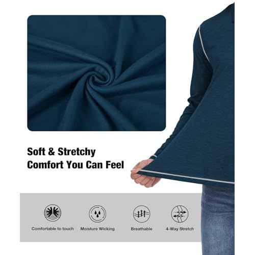 ZITY Men's Casual Long Sleeve Polo Shirts Classic Button Cotton Work T-Shirt Collared Basic Golf Shirt with Pocket