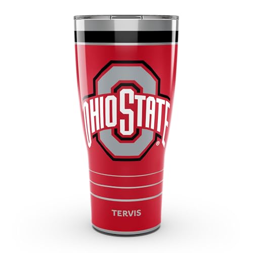 Tervis Traveler Ohio State Buckeyes - MVP Triple Walled Insulated Tumbler Travel Cup Keeps Drinks Cold & Hot, 30oz, Stainless Steel