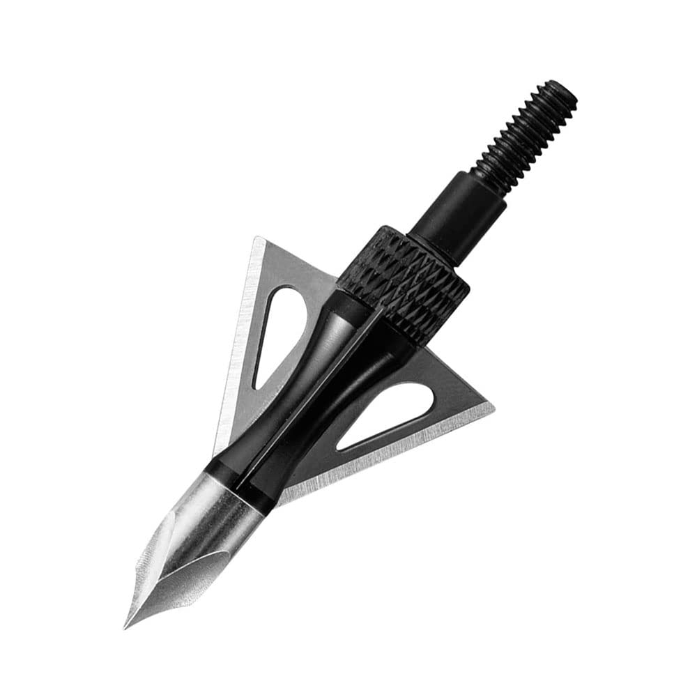 Hunting Broadheads, 3 Blades Archery Broadheads 100 Grain Screw-in Arrow Tips Compatible with Crossbow and Compound Bow
