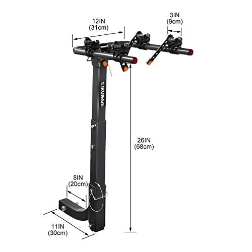 2 Bike Rack Bicycle Carrier Racks Hitch Mount Double Foldable Rack for Cars, Trucks, SUV's and minivans with a 2" Hitch Receiver