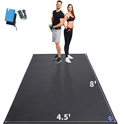 Extra Large Exercise Mat for Home Workout 96 x 54 inch, Workout Mats for Home Gym Flooring, Thick Ultra Durable Cardio Mat, Ideal for All Intense Fitness- Shoe Friendly, Eco Friendly