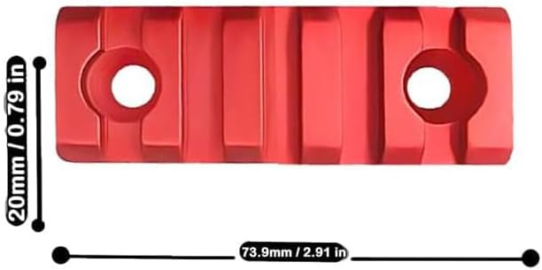 GOTICAL M-LOK 5 Slots Picatinny Rail Section - CNC Machined Aluminum, Anodized Red | 2 Pack with Screws & Nuts