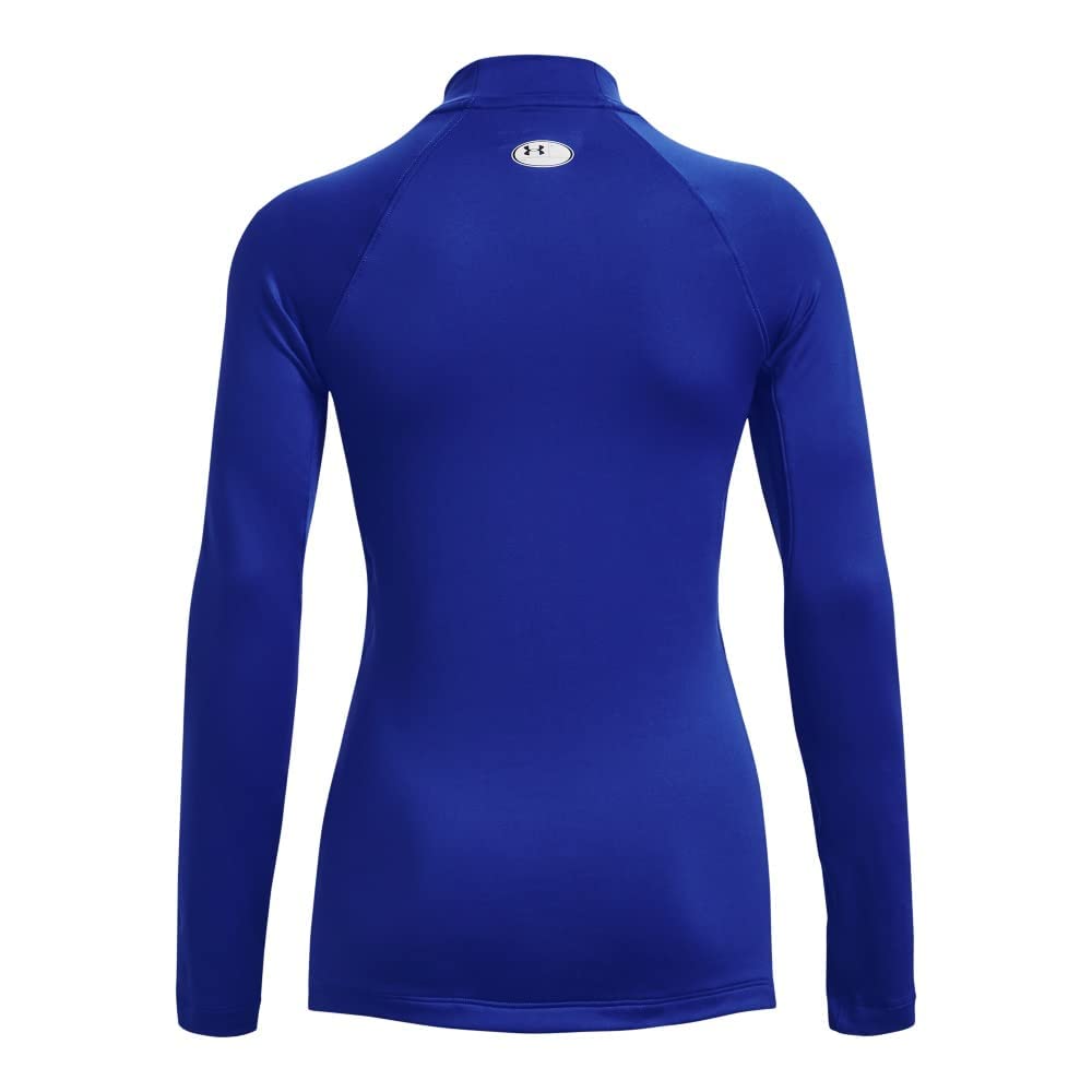 Under Armour Womens Authentics Mock Neck T-Shirt, Royal (400)/Black, Medium