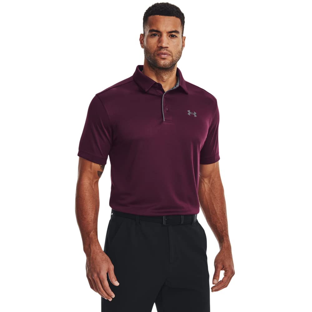 Under Armour Men's Tech Golf PoloDISC, (572) Purple Stone / / Pitch Gray, 4X-Large