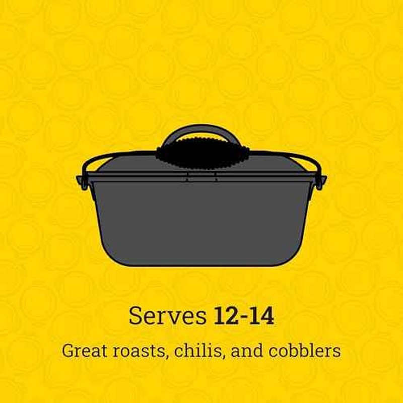 Lodge 9 Quart Pre-Seasoned Cast Iron Dutch Oven with Lid - Wire Bail Handle for Easy Transfer from Cooking Surface to Table - Use in the Oven, on the Stove, on the Grill or over the Campfire - Black