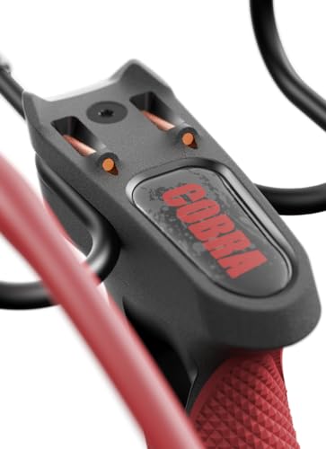 Barnett King Rat Slingshots, Cobra Slingshot with Stabilizer & Brace, Includes Magnum Power Bands, Practice Ammo, & Brushed Leather Pouch,Red/Black