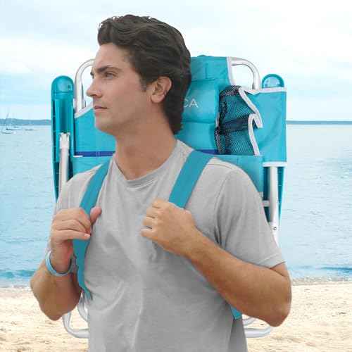 Nautica 5 Position Aluminum Backpack Beach Chair with Pillow