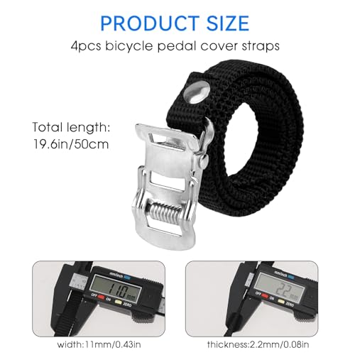 4 PCS Bike Pedal Straps Universal Replacement Foot Pedal Straps for Bicycles or Exercise Bike Spin