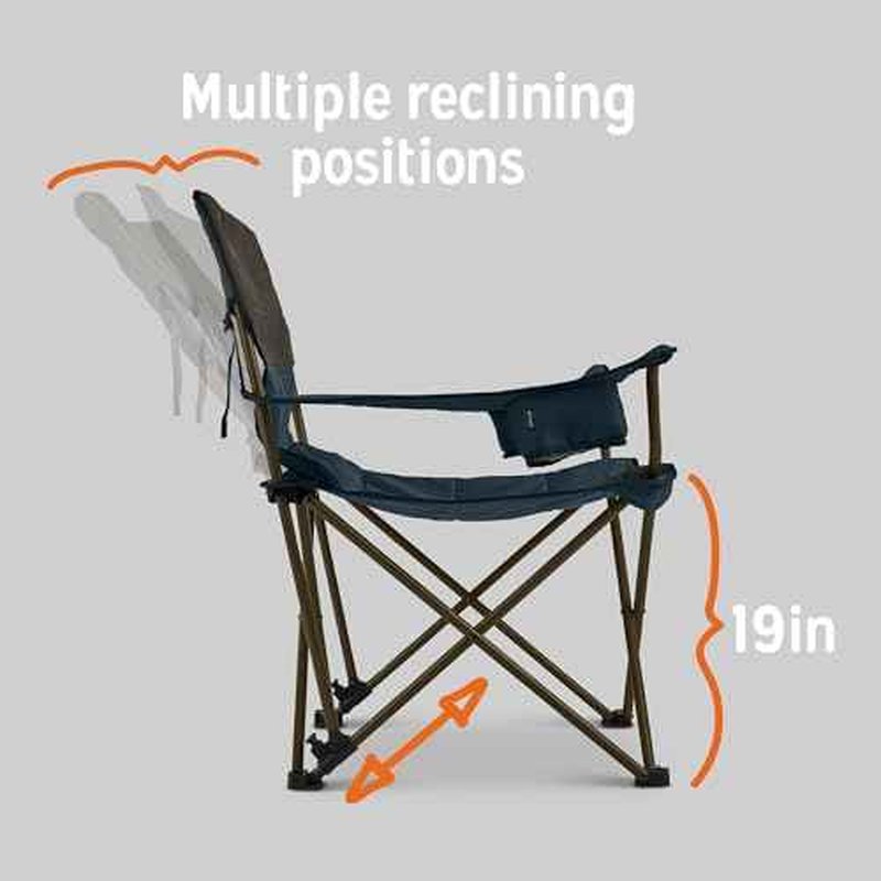 Kelty Deluxe Lounge Chair ? Folding Outdoor Camp Chair, Insulated Cupholders, Customized Recline, Steel Frame, Padded Roll Storage, 2024 (Deep Lake)