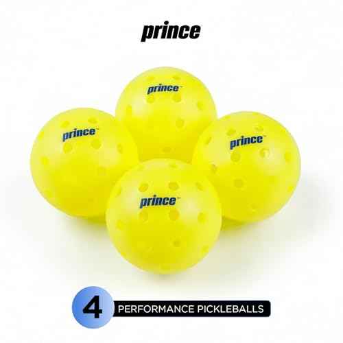 Prince - Pickleball Set for 6 Players with Paddles, Precision Engineered Pickleball Balls with 40 Holes Pattern, Ideal for Sports Enthusiasts