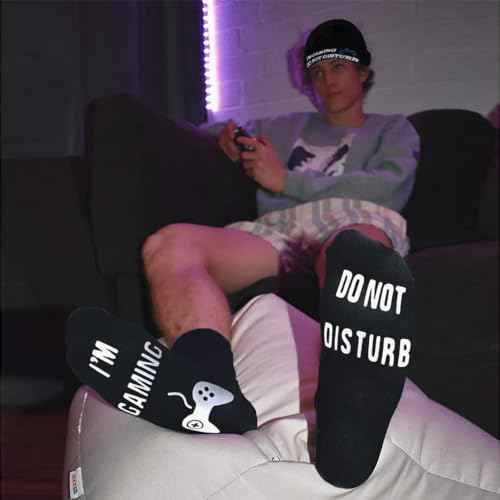 Do Not Disturb Gaming Socks Black Beanie Hat Father¡¯s Day Gamer Gifts for Teens Boys Men Kids
