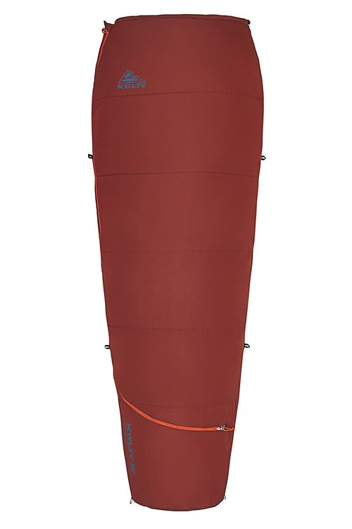 Kelty Rambler 50 Degree Synthetic CloudLoft Insulated Sleeping Bag, Unzips Completely to A Blanket, Anti-Snag Zipper & More, Regular Fired Brick
