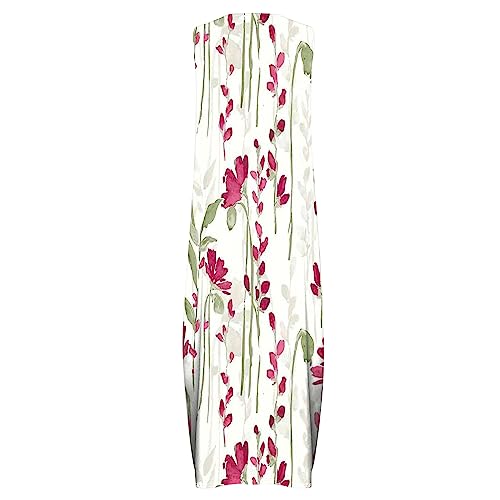 Maxi Sundresses for Women 2024 Maxi Sundress for Women Trendy 2024 Summer Dress Floral Print V Neck Dresses Sleeveless Boho Dress Beach Outfits Slimming Summer Dresses for Women 2024