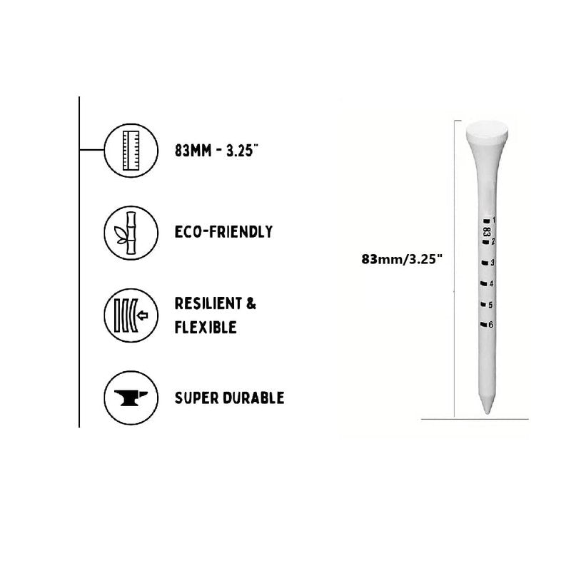 kinworks Professional Golf Tees with Scale, 10 Counts 83mm (3.25") Wooden Tees Iconic Packaging and Cool Golf Gift Box Funny Golf Accessory for Golfers (Purple)