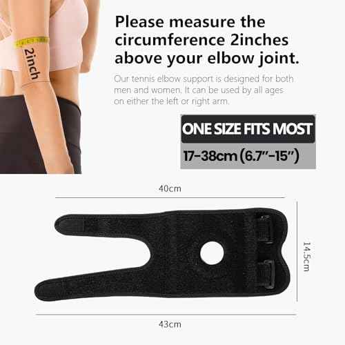Elbow Brace for Tendonitis & Tennis Elbow Relief, Arthritis Support, Adjustable Compression Sleeve Wrap for Men & Women, Sports Injury Recovery, Golfer¡¯s Elbow, Bursitis, Sprains/Strains Pain Relief