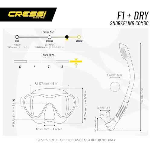 Cressi F1 & Supernova Dry Mask & Snorkel Kits, Black/Black