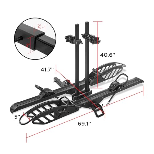 Young Electric E-Bike Rack Hitch Mount Platform Style for Cars Trucks SUVs Minivans RV, fits E-Bike with Up to 5-inch Fat Tire Carrier Rack 200 lbs Capacity