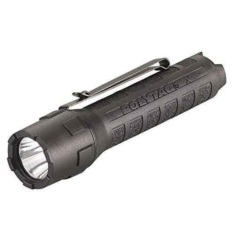 Streamlight 88610 PolyTac X USB 600-Lumen Multi-Fuel Professional Tactical Flashlight, Clear Retail Packaging, Black