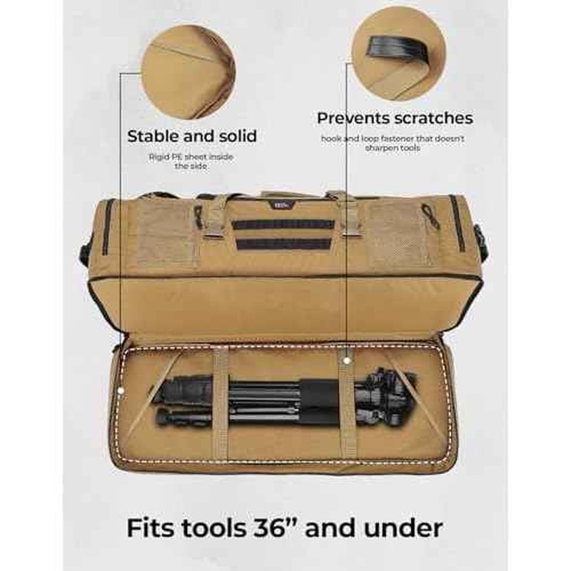 KEMIMOTO Hunting Duffle Bag, 78L large Capacity Travel Gear Bags Tool Range Cases for Long Distance Trips Hiking Hunting Fishing Camping, Multi Pocket Design, Brown Backpackable