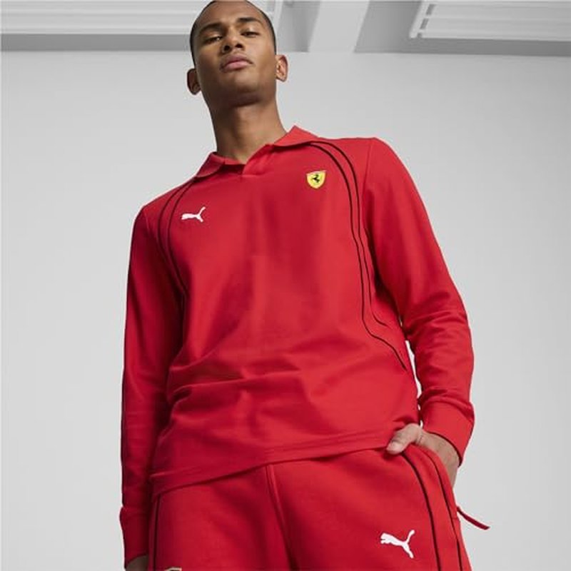 PUMA Mens Scuderia Ferrari Formula 1 Long Sleeve Race Polo