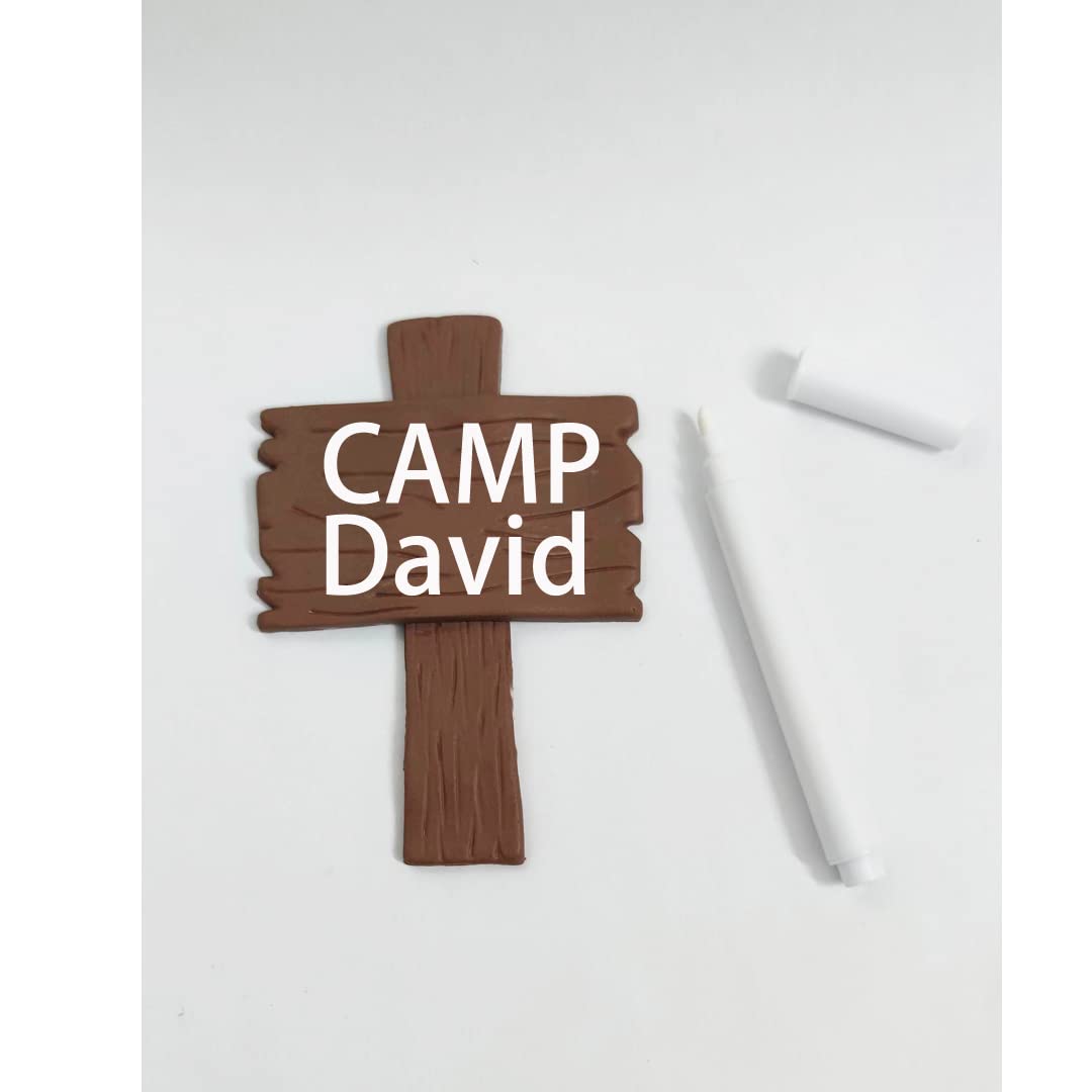 Camp Cake Topper with Tent Campfire Marshmallow Tree and Canp Sign