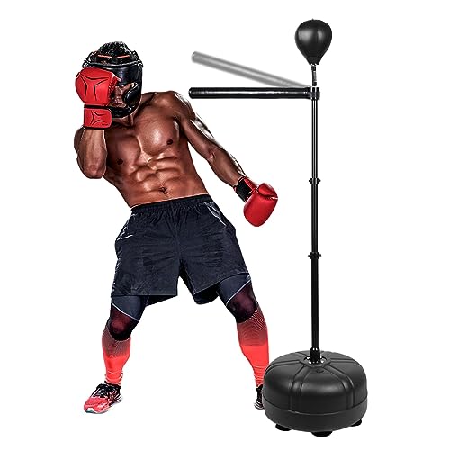 VEOCORE Boxing Bar with Punching Bag, Height Adjustable Boxing Spinning Bar, Freestanding Boxing Bar Boxing Speed Trainer Boxing Equipment for Home Gym