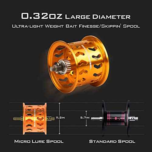 KastKing Zephyr Bait Finesse Baitcasting Reel, Carbon Fiber Fishing Reel - Drag Clicker Version, 7.2:1 Gear Ratio Fishing Reel - 5.6oz Lightweight Bait Finesse System Casting Reel
