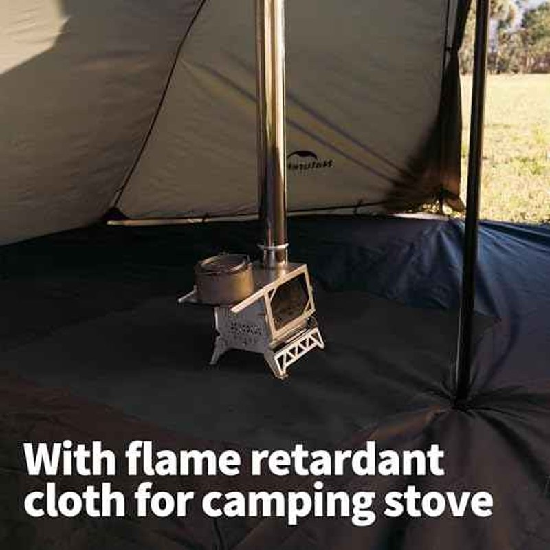 Naturehike Ranch Fire Teepee Tent, Cold Weather Winter Hot Tent with Stove Jack, 4-6 Person Waterproof Windproof 4 Season Tents for Camping