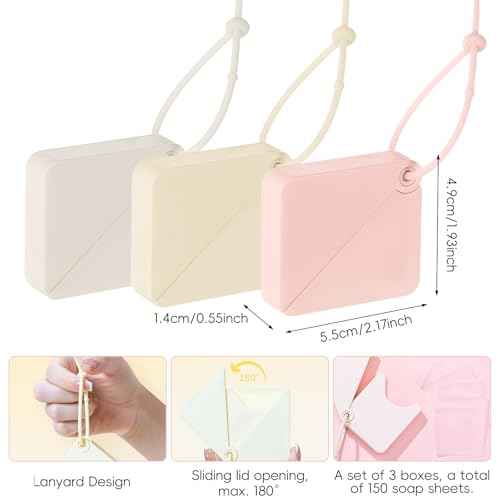Paper Soap Sheets Travel Soap 3 Boxes£¨150 sheets£© Hand Washing - Disposable Scented Bath Slice for Outdoor Indoor Camping Hiking