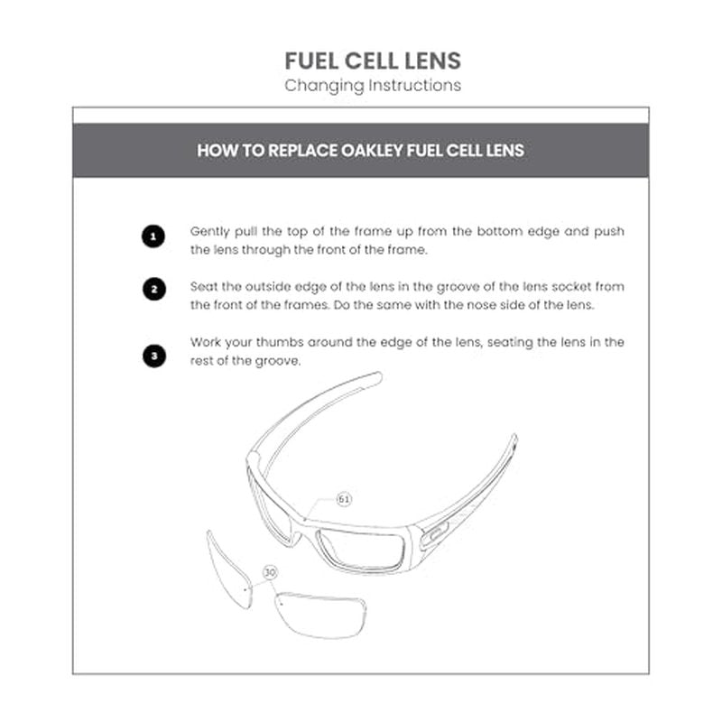 OAKLEY Original Fuel Cell OO9096 Replacement Lenses For Men For Women+ Bundle Microfiber Pouch -FRAMES NOT INCLUDED