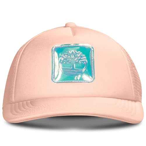 Timberland Monochrome Kids Trucker Hat for Girls Ages 7-14, Breathable and Adjustable Snapback Mesh Cap, One Size
