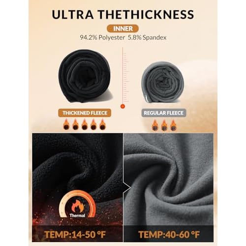 baleaf Women's Thick Fleece Lined Leggings Winter Snow Pants Warm Thermal High Waisted Ski Legging