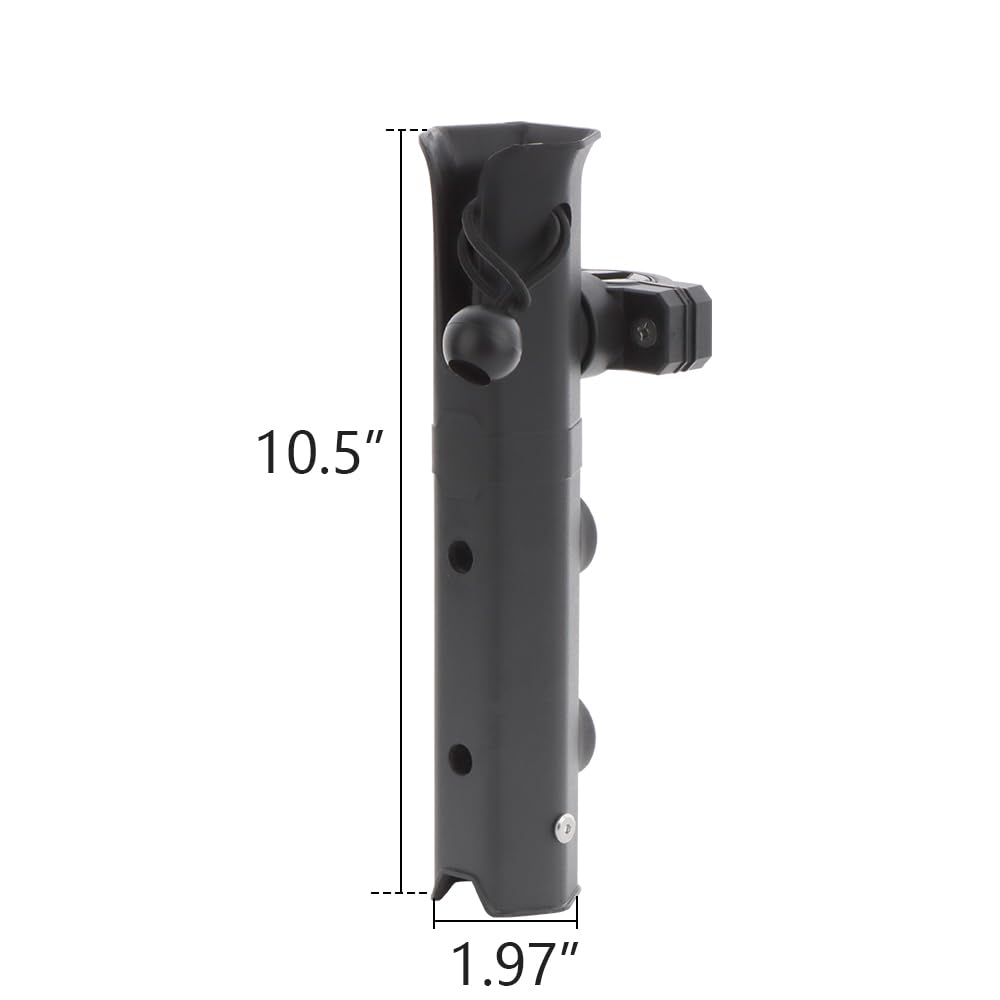 2 Pcs Adjustable Fishing Rod Holder, Spinning Plastic, Pole inserter for Boat Kayak Fishing, Black