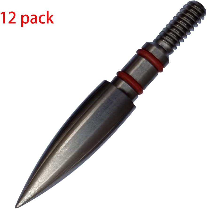 Archery Field Points - Stainless Steel Screw-In Tips | 100/125/150/200 Grains (12 Pack)