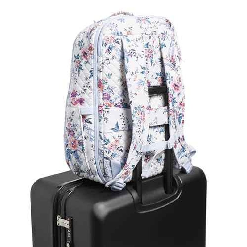 Vera Bradley Cotton Large Travel Backpack Travel Bag, Magnifique Floral, One Size