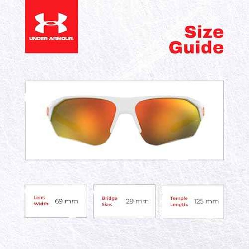 Under Armour UA7000 Instinct 0IXN/50 69MM White Orange/Blue Gradient Wrap Around Sunglasses for Youth (For girls For boys) +BUNDLE with ACCESSORY EYEWEAR KIT