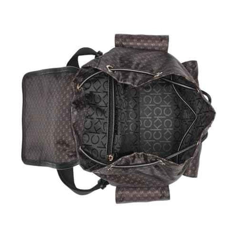 Calvin Klein Elora Organizational Backpack, Brown/Khaki/Black, One Size
