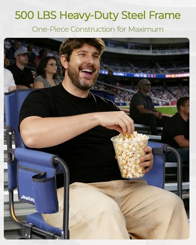 Relispo Heavy Duty Stadium Seat with Back Support, 500 lbs Capacity, Model 1